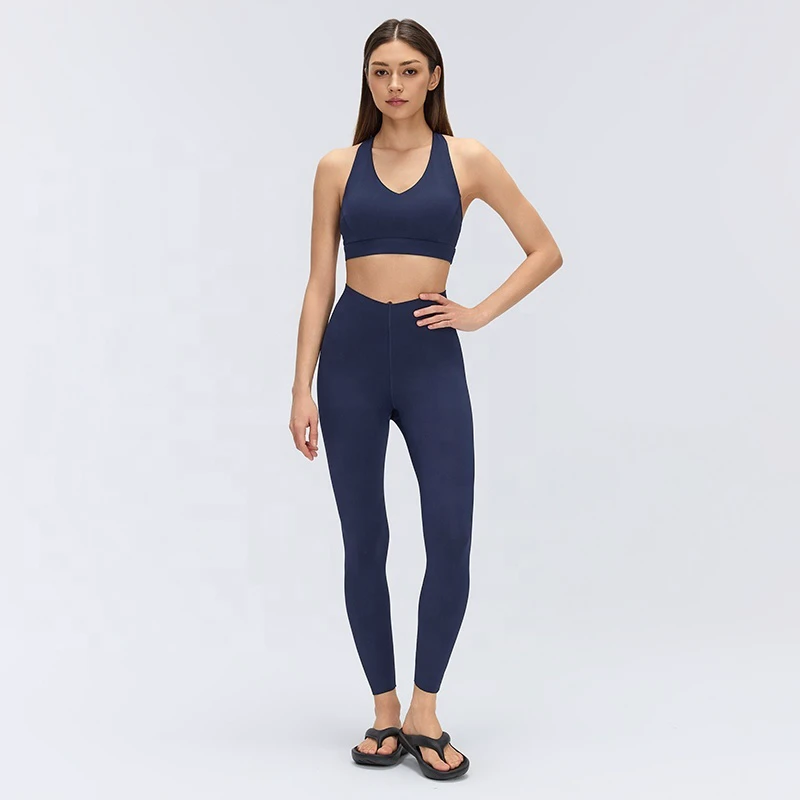 Women 2-Piece Yoga Set High Support Sports Bra High-Waist Leggings Breathable Stretch Fitness Activewear