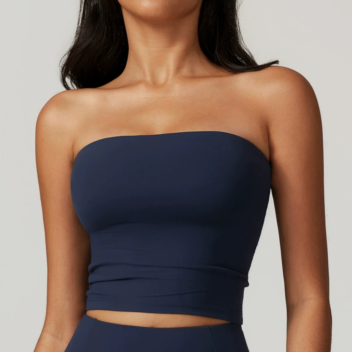European American Strapless Tube Top for Women Sexy Beautiful Back Sports Underwear Shockproof Quick-Drying Fitness Yoga Top
