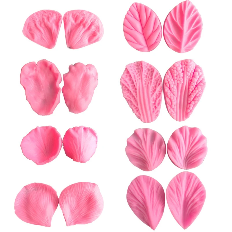 New Sugarcane Silicone Embossing Mold Collection Petal Leaf Rose Texture Flower Mold Clay Leaf Decoration Mold