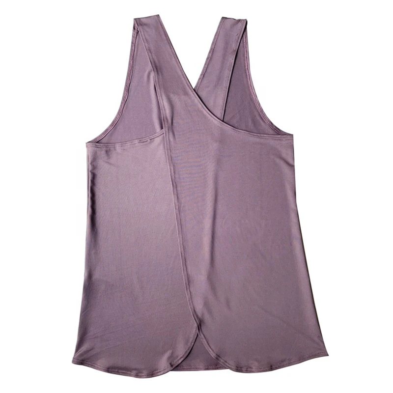 KWO Running Beauty Thin Women'S New Loose Tank Top Plus Size Round Neck Sleeveless Stretch Cross Back Strap Backless Sling Yoga Vest