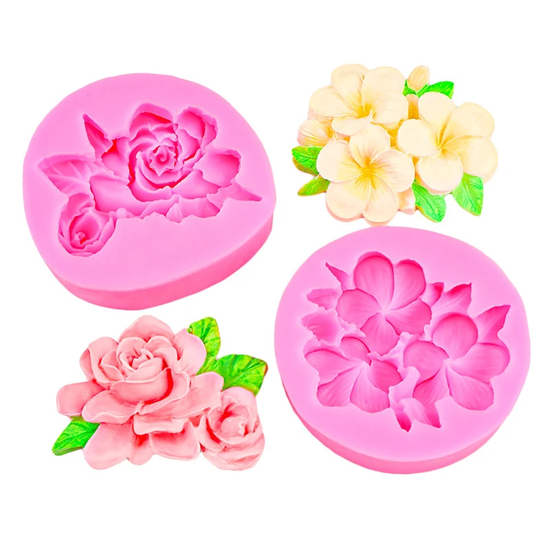 Popular Gardenia Flower Silicone Mold DIY Fondant Baking Cake Decoration Clay Molds