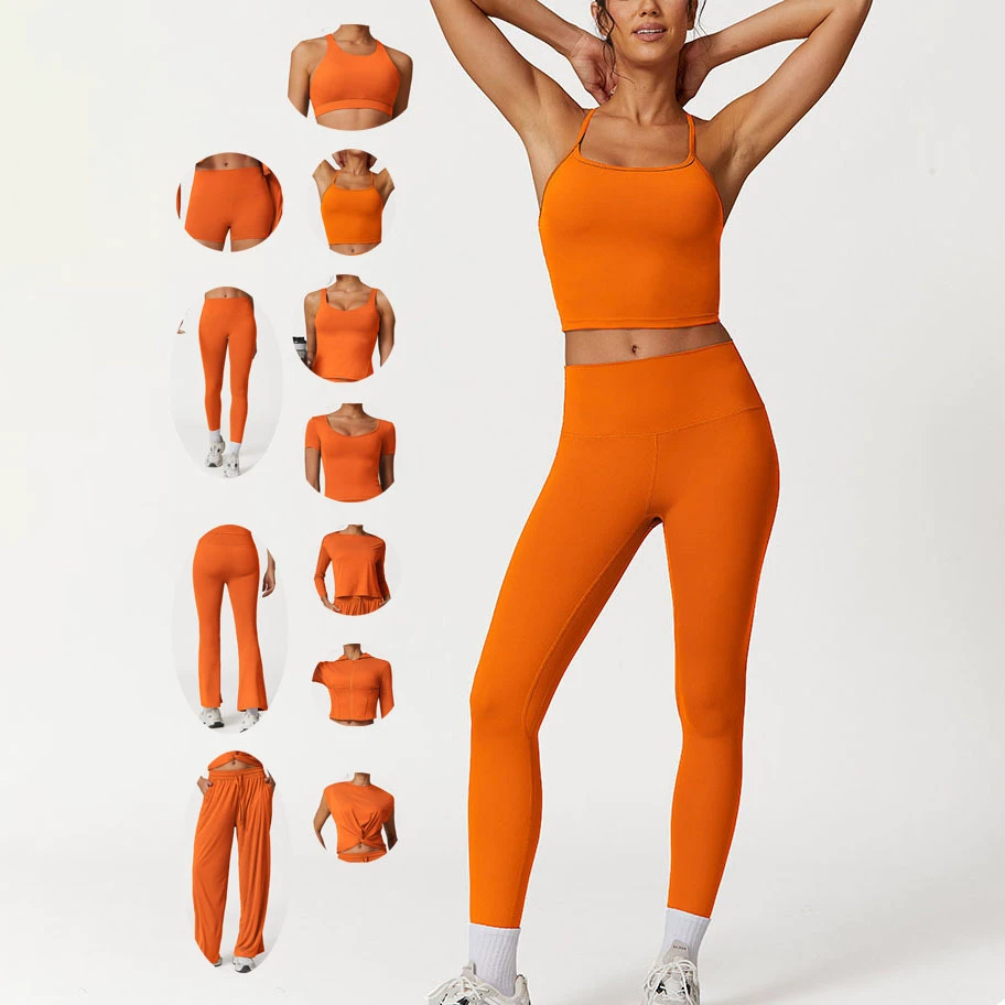 YIYI Multi Styles Gym Fitness Sets Cool Workout Sets for Women 6 Piece Set Comfortable Fitness Yoga Wear