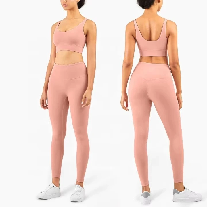 Custom Women Yoga 6-Piece Fitness Set Breathable Yoga Pilates Training Gear Seamless Skin-Friendly Elastic Solid Spandex/Nylon
