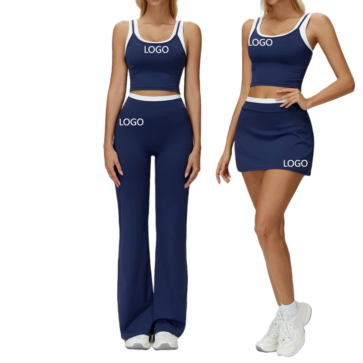 Women's New Arrival 6 Pieces Fitness Gym Sports Sets Pilates Yoga Set Tight-Fit Activewear 6 Pcs Set for Outdoor Running Sports