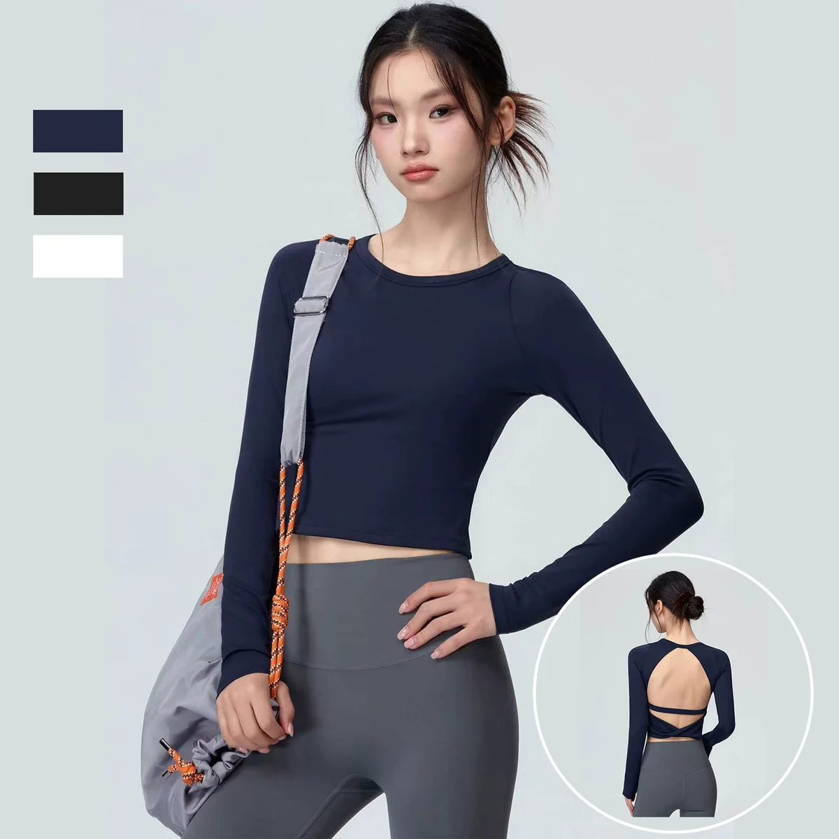 2026 Wholesale Recyclable Lightweight Yoga Tank Tops Workout Gym Fitness Plus Size Seamless Long Sleeve Breathable Four-Way