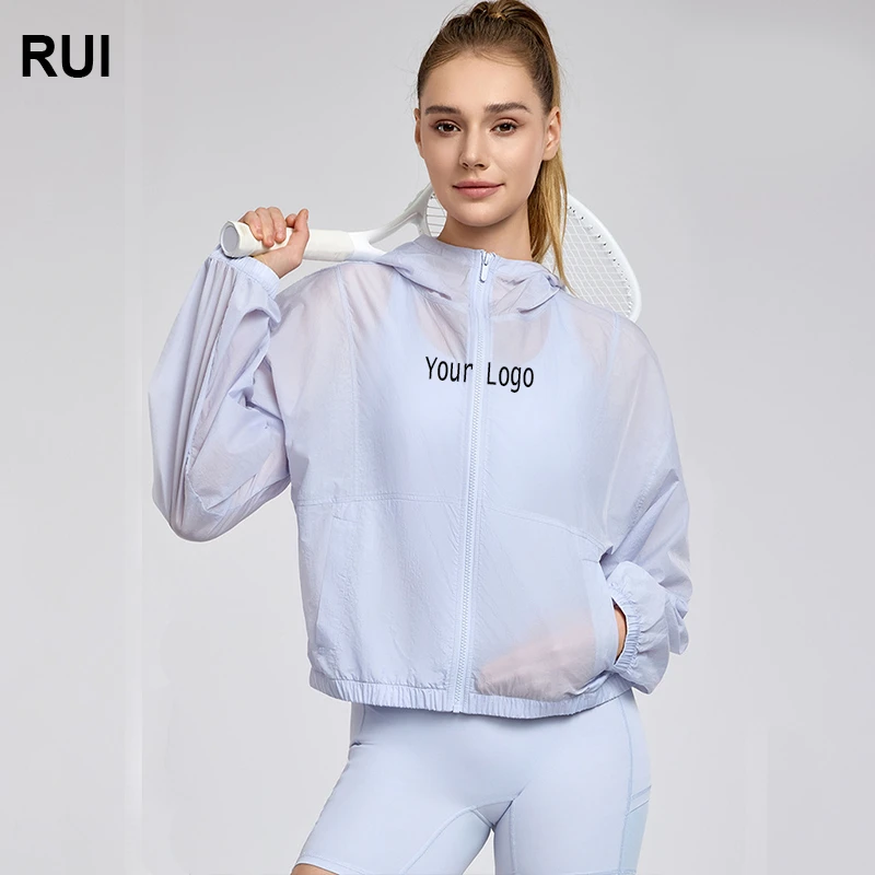 RUIQUWIN Women's Lightweight Breathable Seamless Hooded Yoga Top Long Sleeve Quick Dry Eco-Friendly Four-Way Stretch Zipper