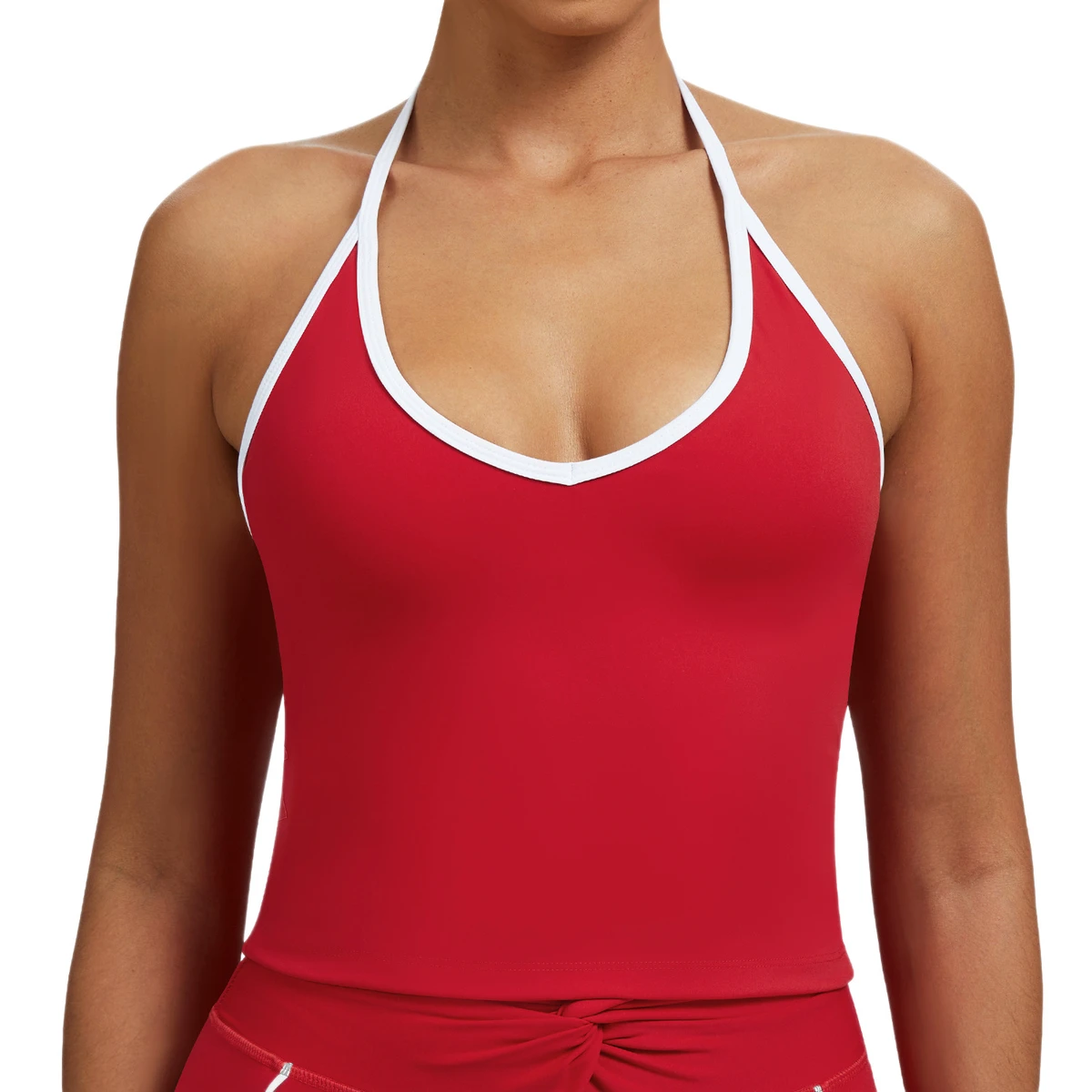 Women's Solid Pattern Tight-Fit Sweat-Wicking Spandex/Nylon Sleeveless Simple Tank Top for Yoga Pilates & Running