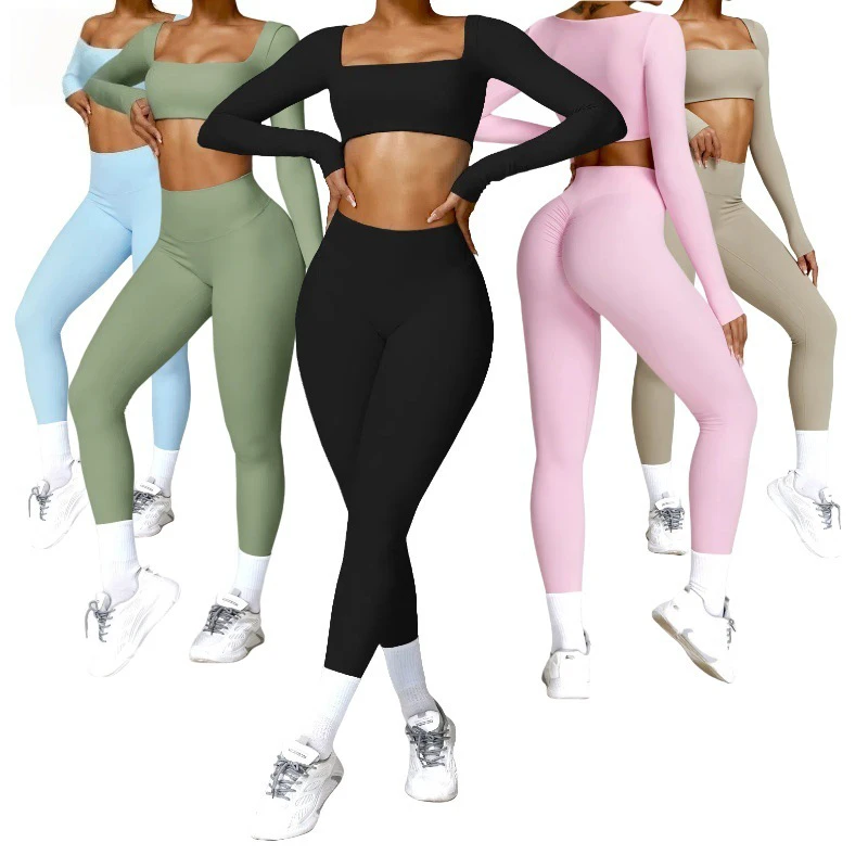 Yoga Set - High-waisted Yoga Pants - Quick-drying Running and Outdoor Sports Fitness Outfit Set