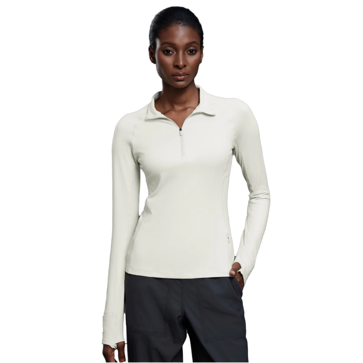 Wholesale Breathable Stand Collar Half Zip Front Logo Gym Sports Jacket Long Sleeve Running Yoga Top for Women
