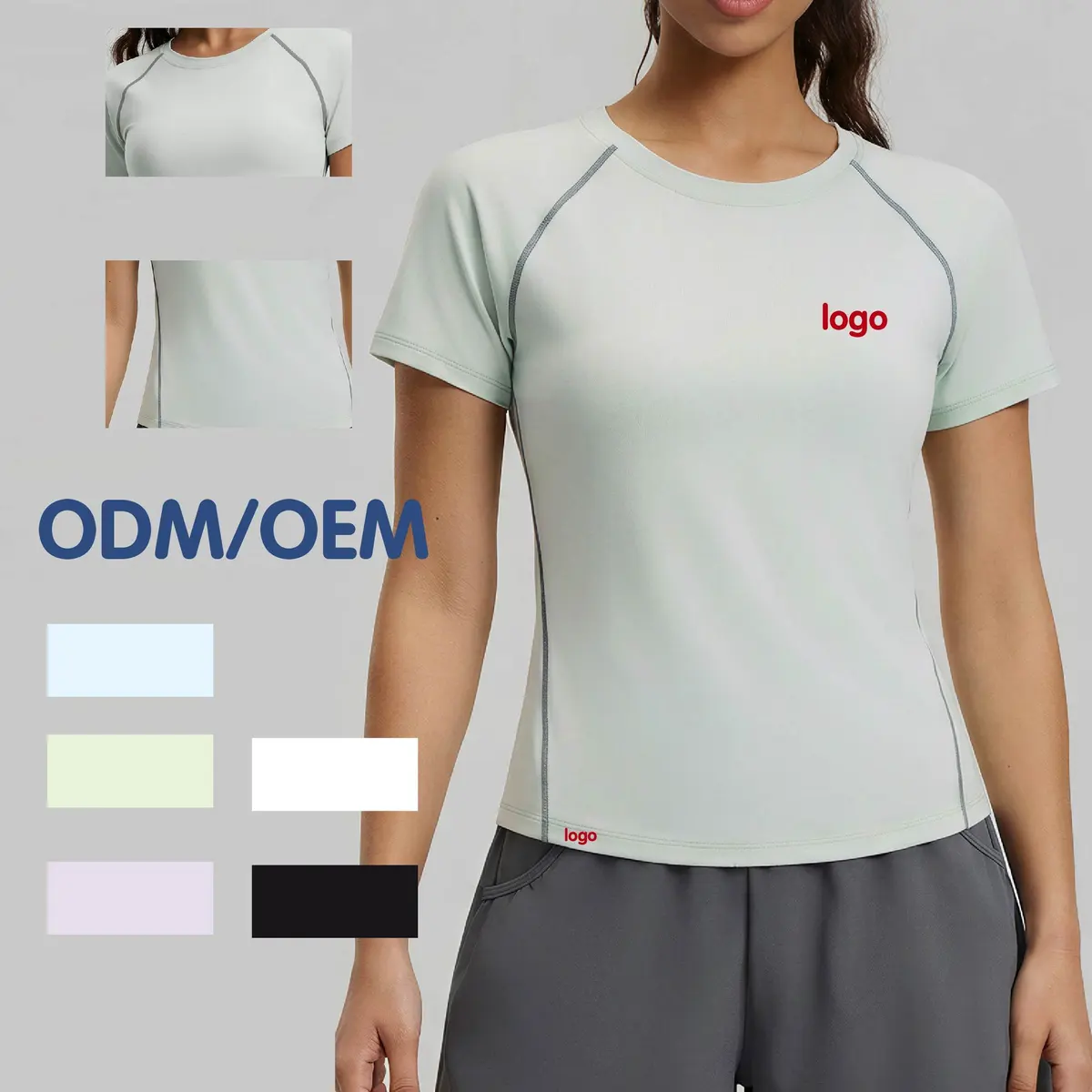 Crew Neck Loose Fit Yoga Tee Breathable Spandexd Slim Look for Summer Gym Sports Supplier