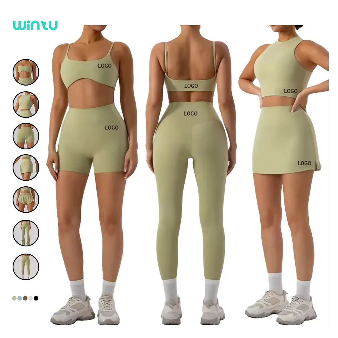 Women 7 Piece Sports Fitness Sets Quick Drying Yoga Top Leggings Beautiful Back Womens Running Naked Tight-Fitting Gym Sets