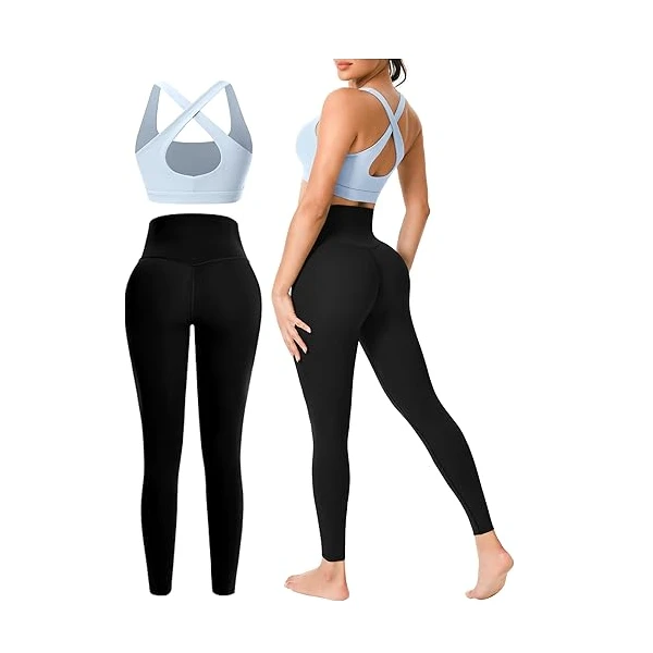 Latest Design Plus Size Good Quality Breathable Women Yoga Set Arrival Solid Pattern Full Length Front Seamless Lightweight Sets