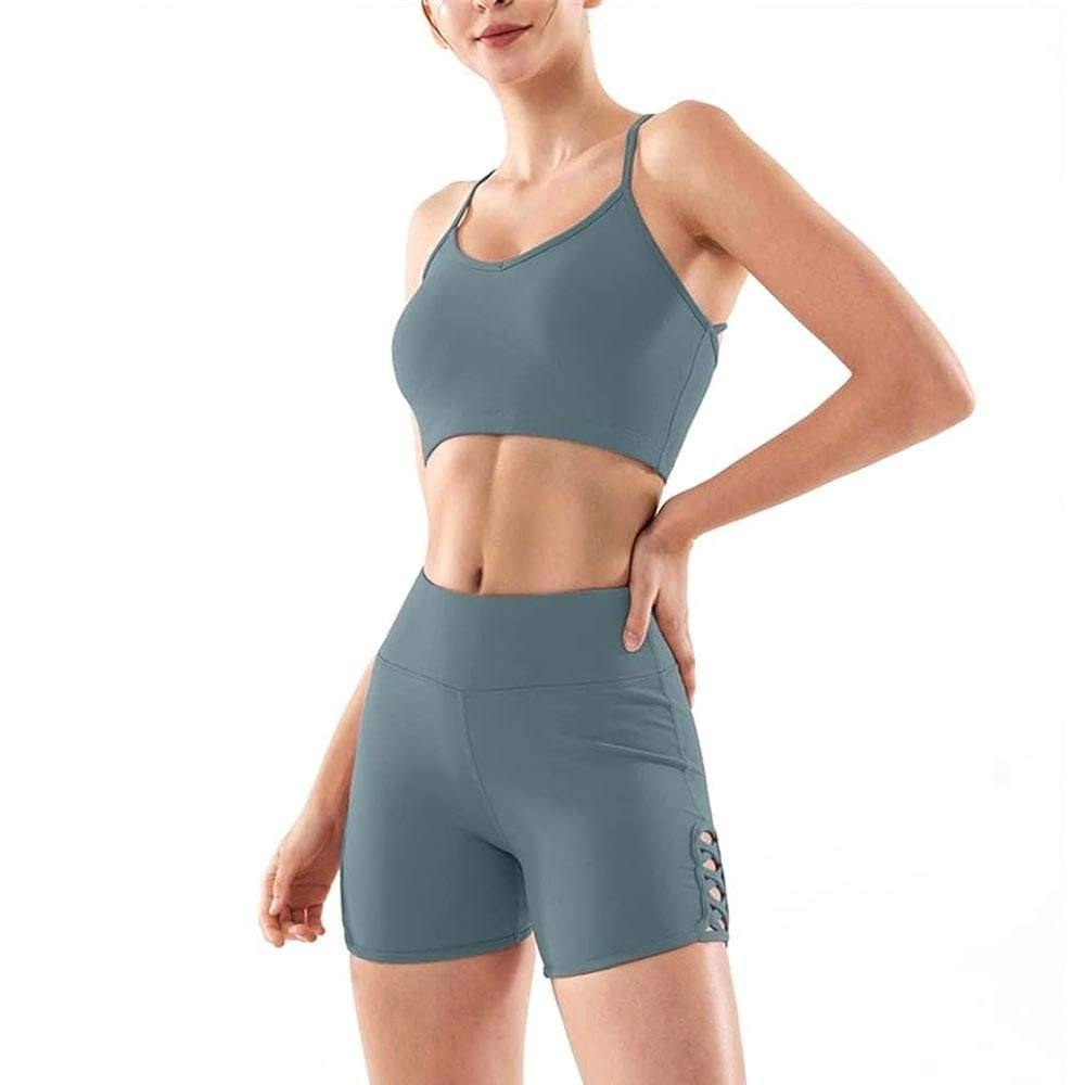 Slim Fit Women Yoga Top And Shorts Set Sportswear Women Yoga Top And Shorts For Fitness 2 piece set womenWomen's Sets