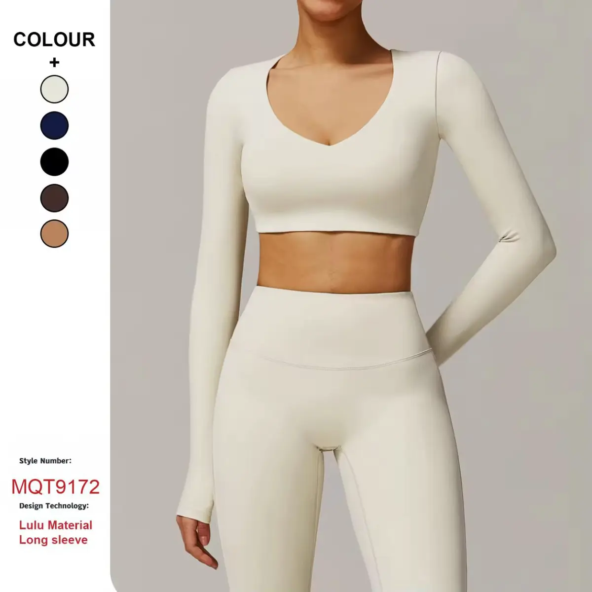 High Quality Custom Women's Yoga Top with V-Neck Quick-Drying Long Sleeves Workout Gym T-Shirts for Running Sports Fitness