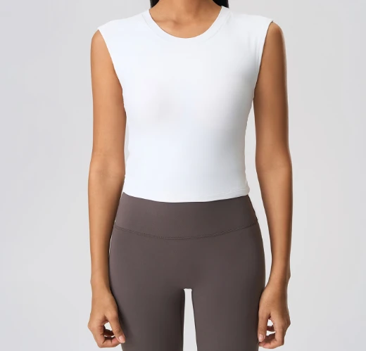 Premium Breathable Four-Way Stretch Sleeveless Tank Top Women's Yoga Tops Quick-Dry Workout Tees Front Logo Summer Activewear