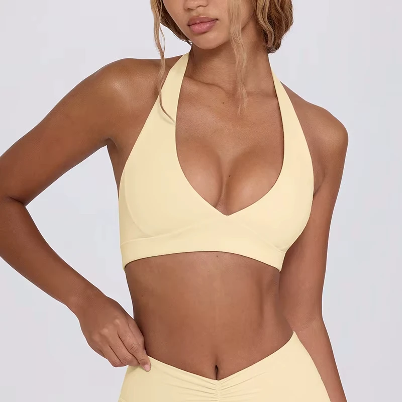 Athleisure Cross-V Halter Top & Skort: High-Waist Fit for Ultimate Performance