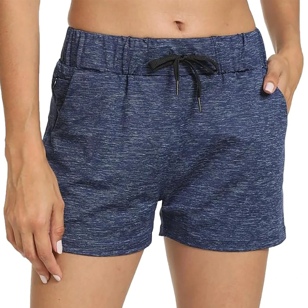 Custom Design Plus Size Ladies High Waist Summer Women's Running Gym Shorts Elastic Polyester/Cotton Fleece Breathable Quick Dry