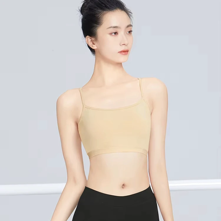 High Quality Children's Girls Professional Ballet Leotard Spandex Adjustable Transparent Shoulder Strap Bra Underwear