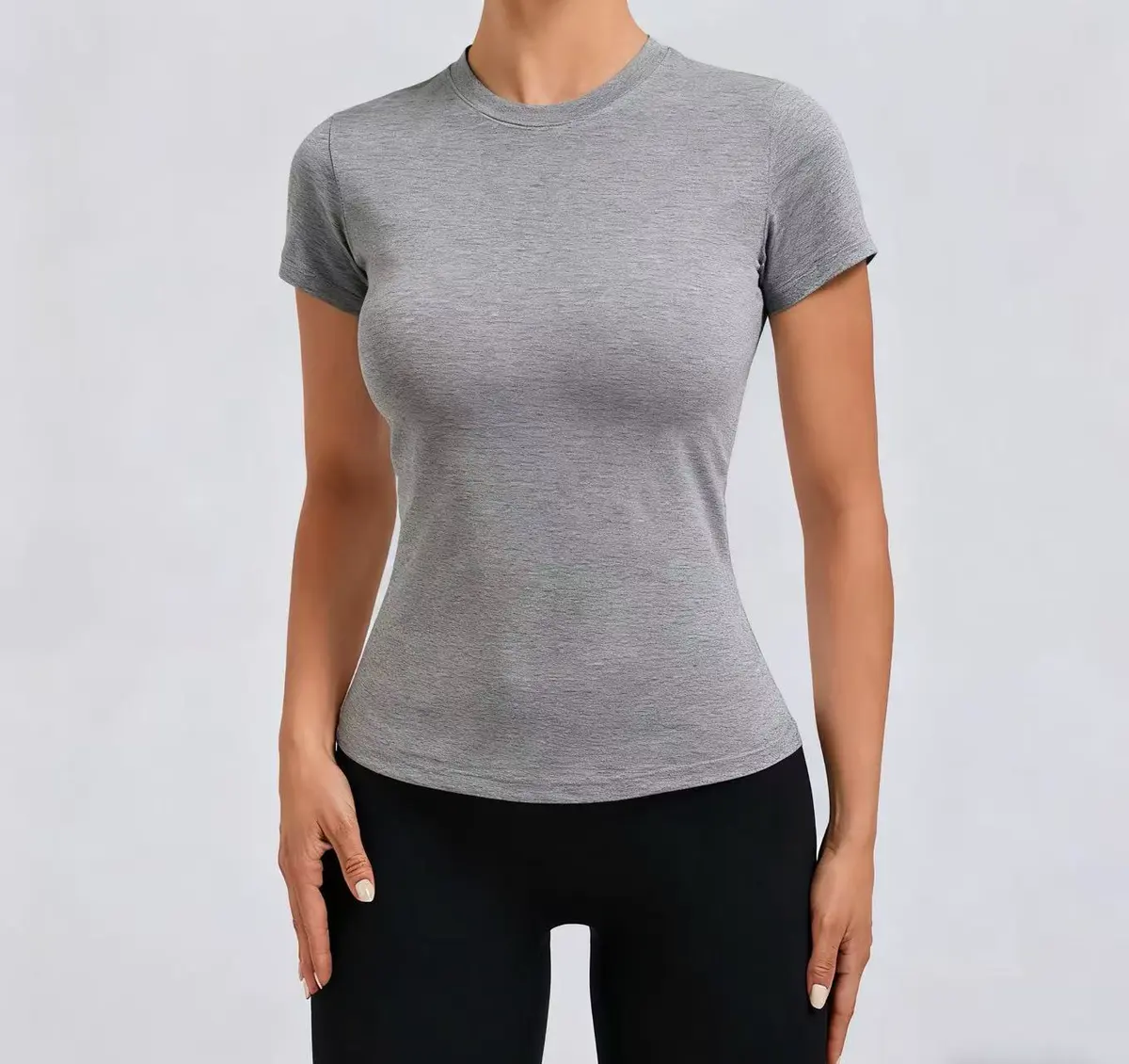 Summer Lulu Yoga Short Sleeve With Chest Pad Bare Feeling Breathable Quick Drying Running Fitness T-shirt Skinny Sports Yoga Top