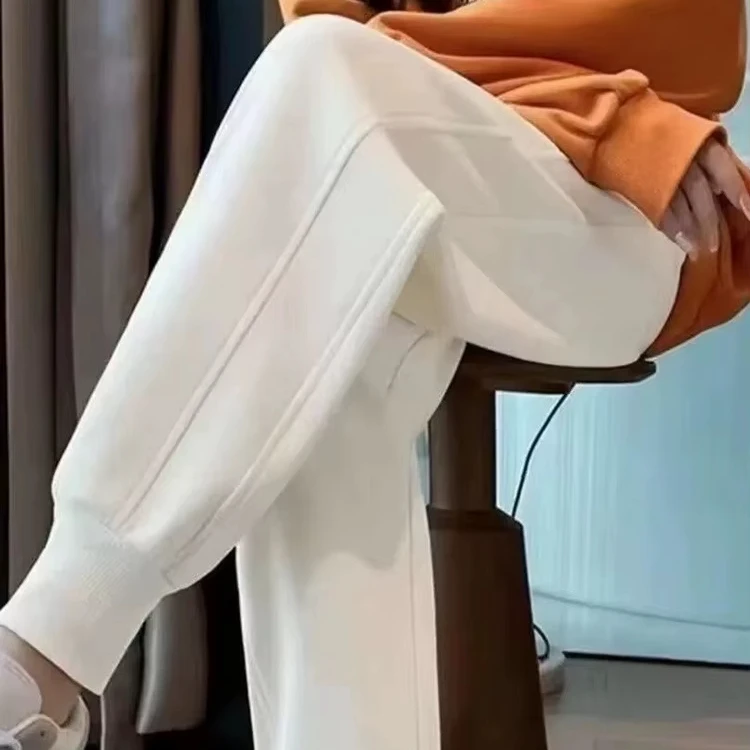 Direct Factory Wholesale 320g Heavyweight Custom Logo Printing Sports Leggings Pants for Men Women Elastic Casual Mid Design