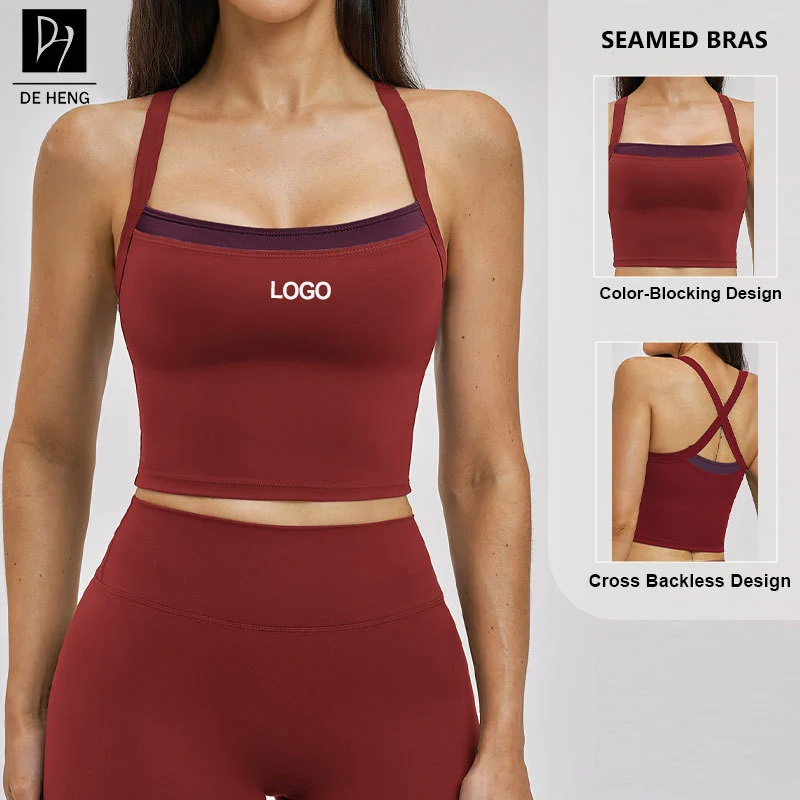 Color-Blocking Design Lightweight Breathable Vest Outdoor Sports Fitness Yoga Tank Four-Way Stretch Sport Tops for Women