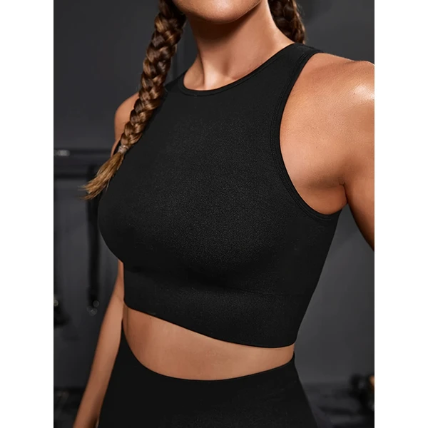 FH Custom Women's Seamless Yoga Sports Bra Medium Support Sport Yoga Fitness Padded Bras Activewear Tank Crop Top Sports Bra