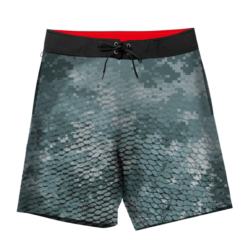 2026 New Design Men's Casual Solid Pattern Fishing Shorts Quick-Drying Beach Board Fitness Board Shorts Polyester Spandex Blend