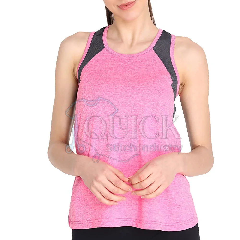 Women Plus Size Casual Cotton Polyester Tank Top Front Logo Customized Colors OEM Service Quick Dry Breathable Eco-Friendly High