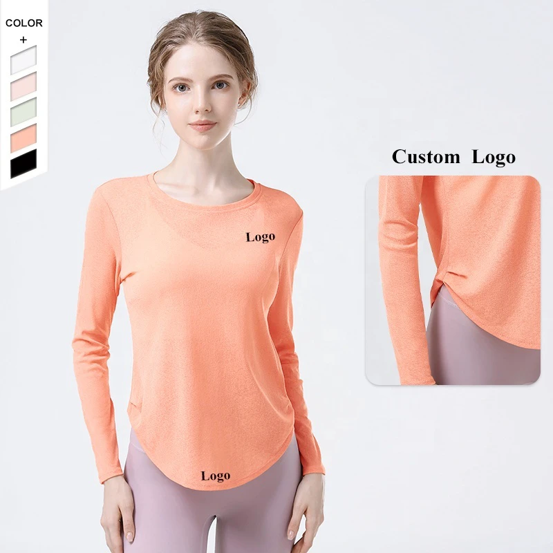 Newest Women's Long Sleeve Yoga Top Lightweight Mesh Gym Fitness Blouse Quick Dry Breathable Outdoor Sports Running Solid Print