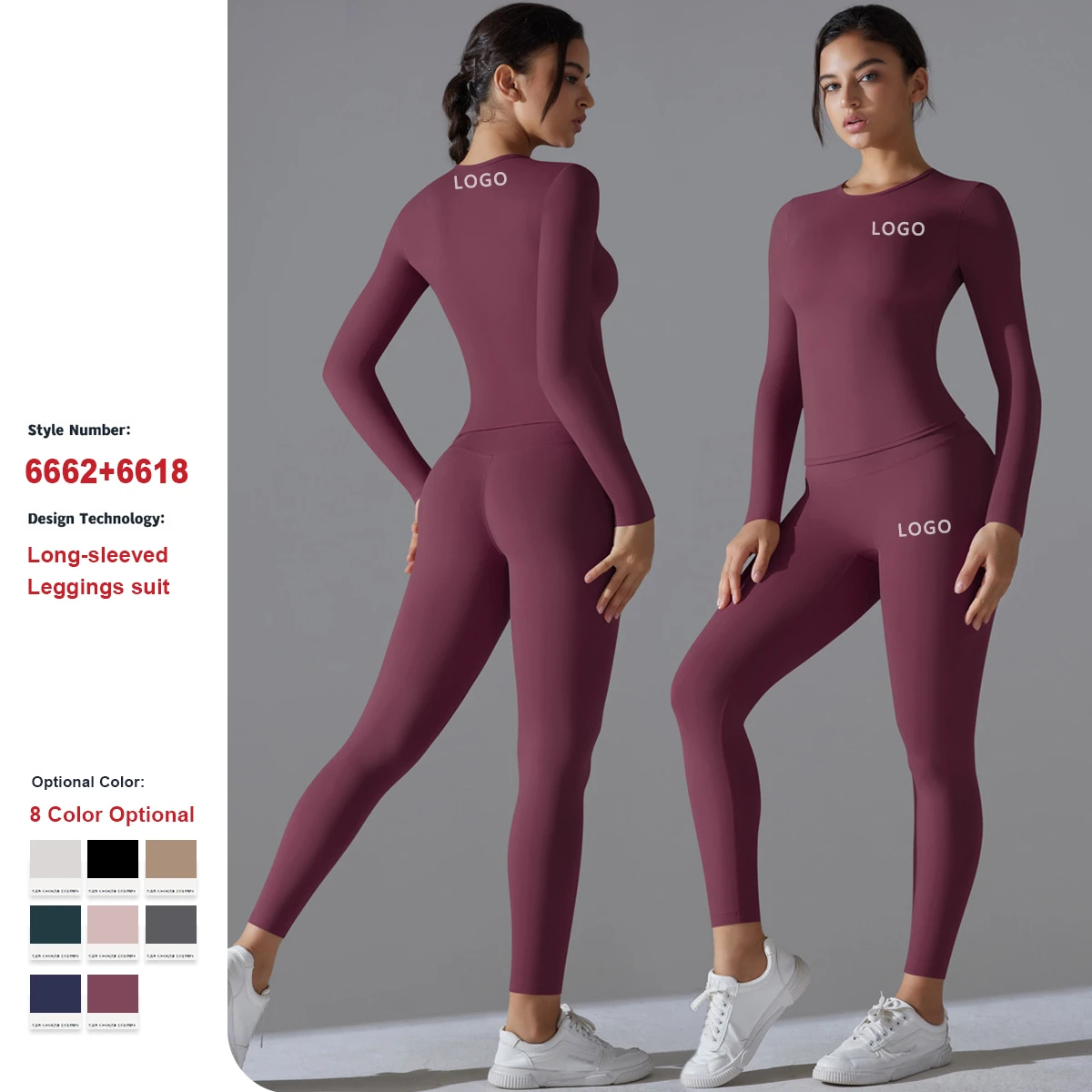 Women's 2-Piece Spandex/Nylon Sports Leggings Set Print Breathable Mid Waist Long Sleeves Warm Elastic Tight Hip Training Yoga