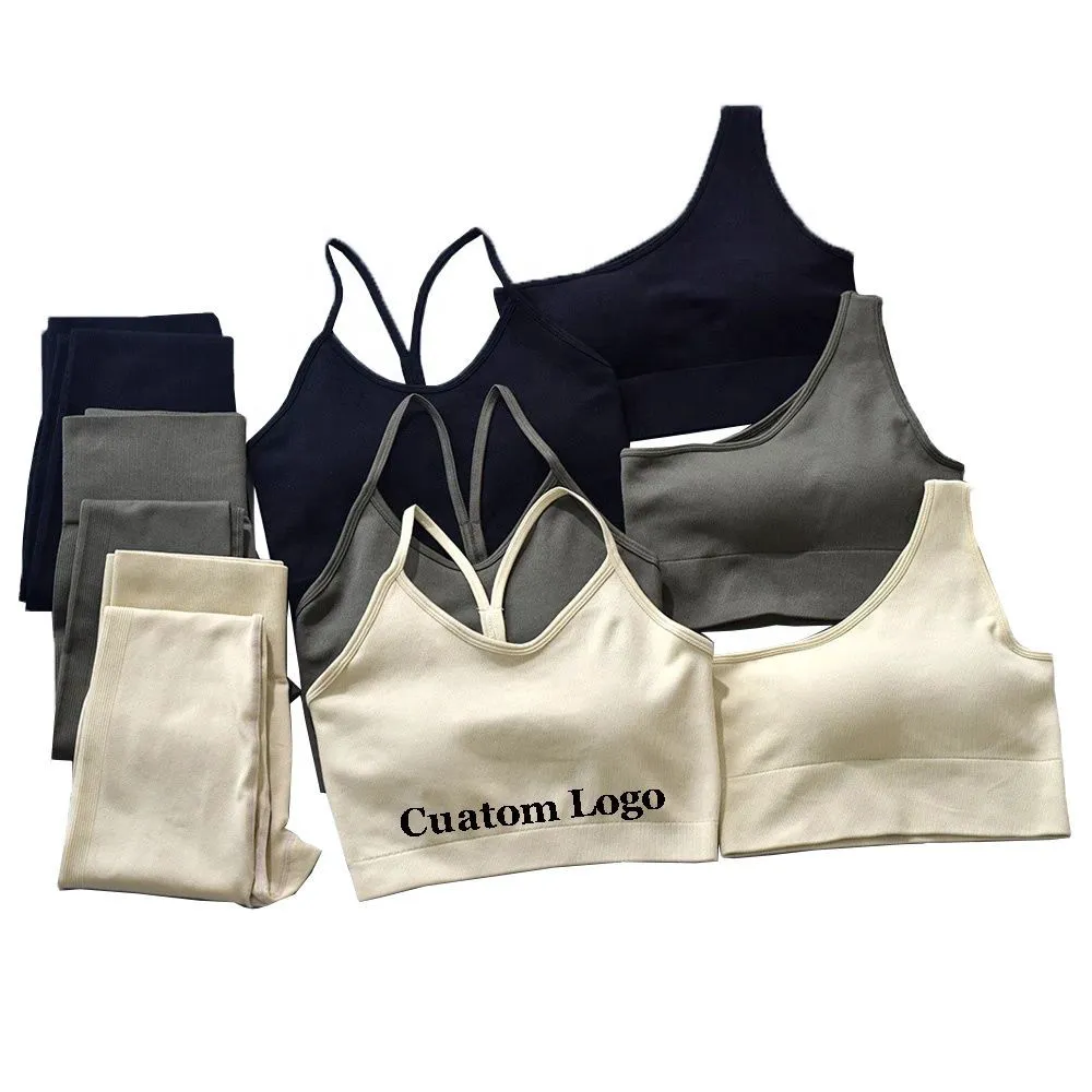Sportswear Seamless Yoga Set Workout Clothes Women Crop Top High Waist Leggings Sports Yoga Wear