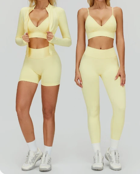 Form-fitting Yoga Set - Quick-drying Fitness Suit - Outdoor Running and Exercise Three-piece Set