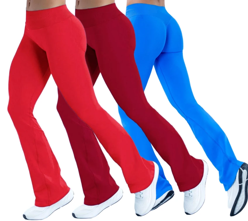 New Impact Flares Scrunch Booty Women's Gym Leggings Seamless Fitness Workout Yoga Trousers Squat Proof Fashion Flared Pants