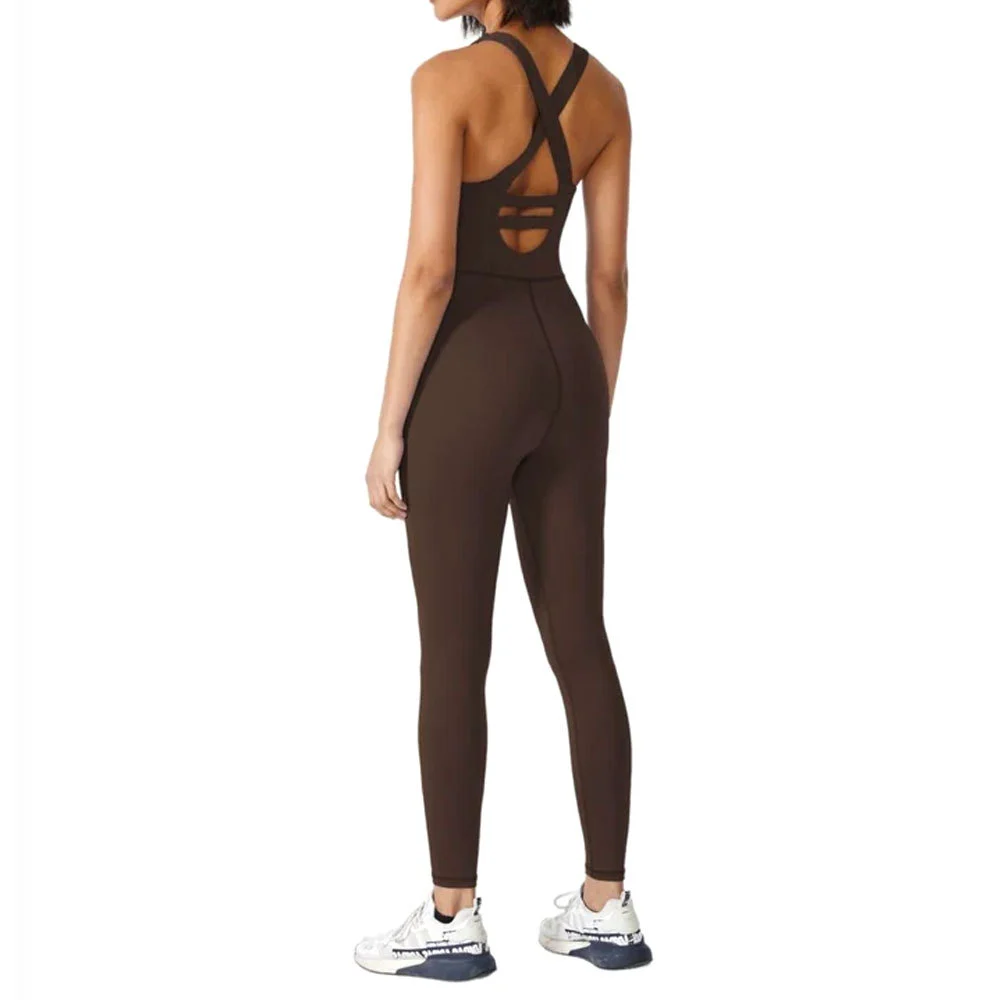 Quick Dry High Performance Lightweight Premium Quality Top Service Sleeveless Active Wear Custom Logo Print High Waist Jumpsuits