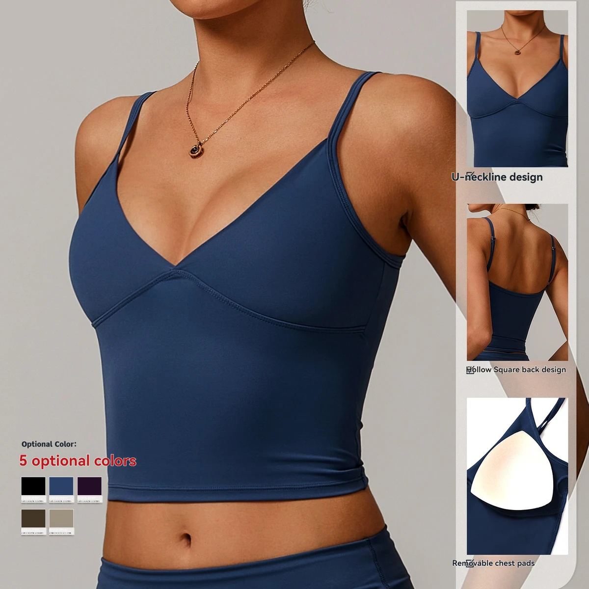 Recycled Nylon Eco-Friendly Yoga Tank Top, Women's Stretch Slim Fitness Sports Bra, Casual Outerwear Versatile Running Workout