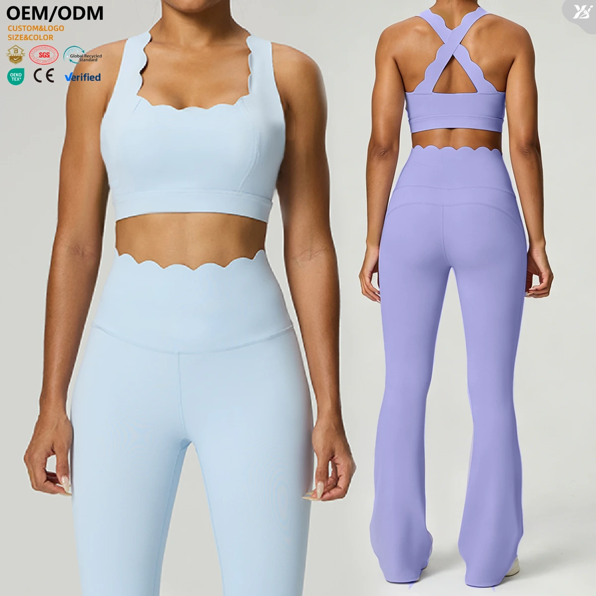 LBW5045 Wholesale Four-Way Stretch Padded Women Square Neck Fitness Bra Custom Quick Dry Workout Gym Top Supportive Sports Bra