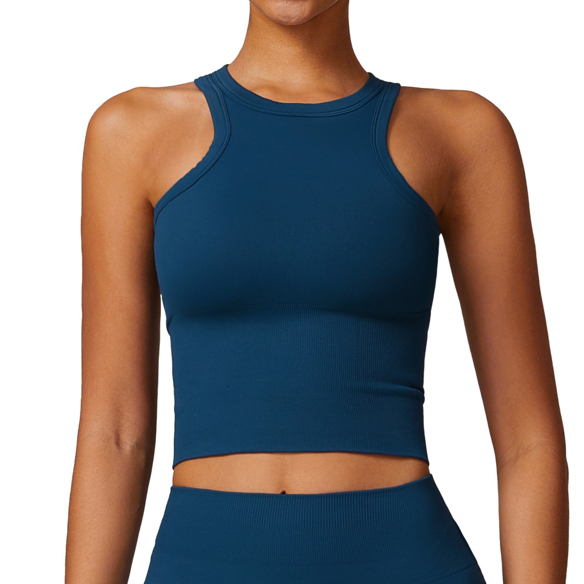 Seamless Custom Logo Wholesale Athletic Top Fitness Apparel Sports Yoga Crop Top Womens Gym Clothing Yoga Tank Top