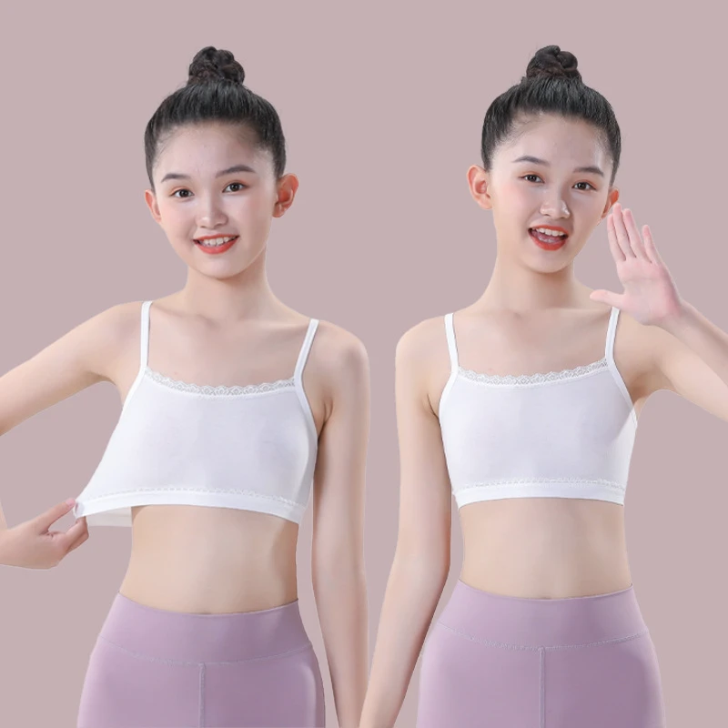 Girls' Summer Thin Bra and Panties Intimates for 7-Year-Old Kids up to Junior High School Development Period 13 Years Old