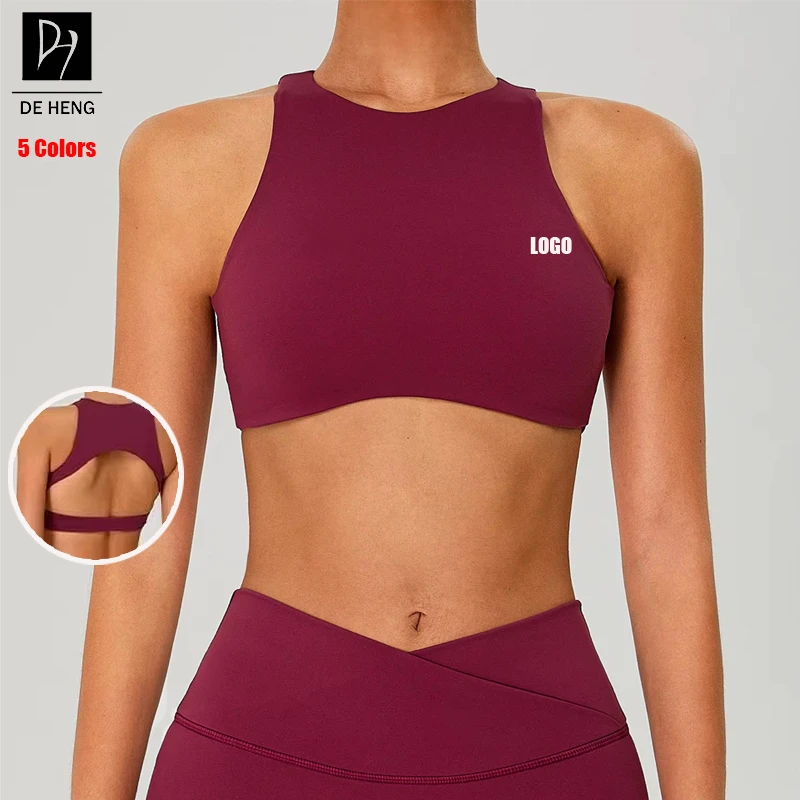 2025 Custom New Fashion Active Workout Gym Women's Sportswear Nude Feeling High Fitness Yoga Top For Women