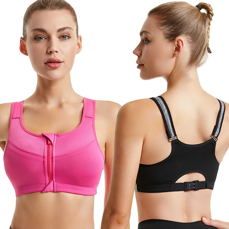 Custom-Fitted Sports Bra for Women: Yoga and Fitness, Front Zipper, High-Support, Shock-Absorbing