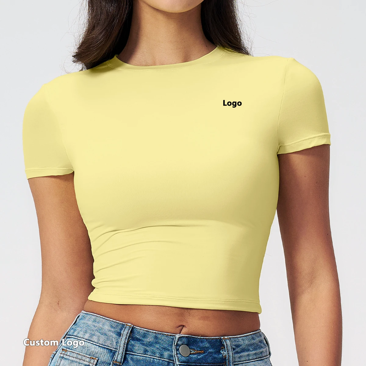 Factory Wholesale New Short Sleeve Slim Tee Workout Clothes Custom Crop Top Pilates Fitness Shirts Running Yoga Women T Shirt