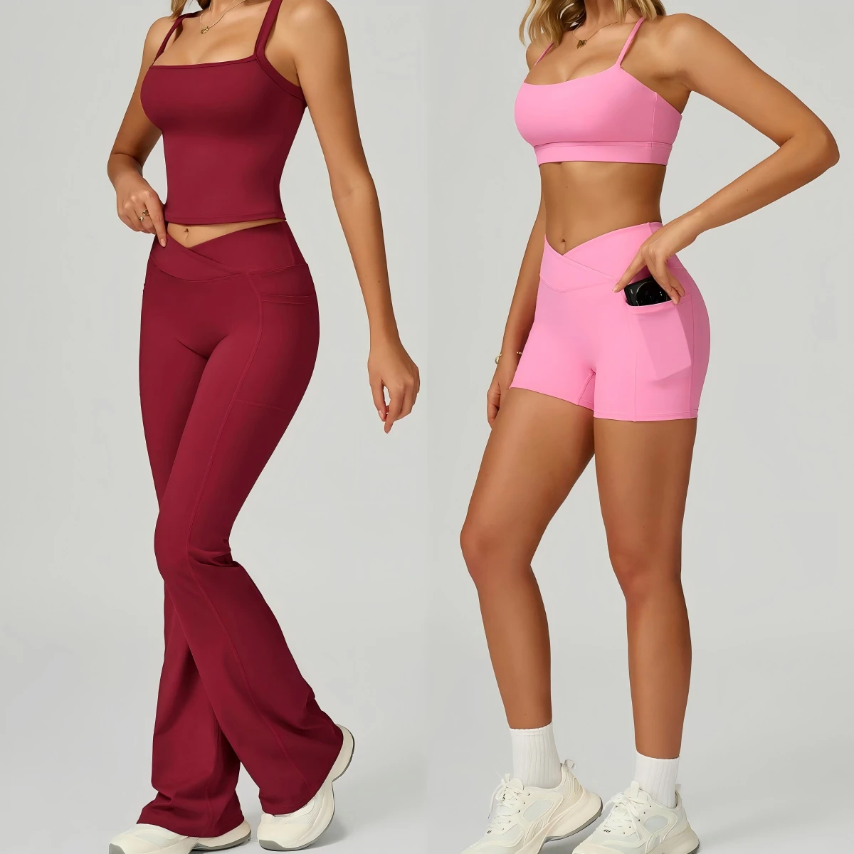 Custom Logo Women Gym Suit 4 Pieces Fitness Yoga Set Sportswear Breathable Workout Clothes Gym Fitness Sets