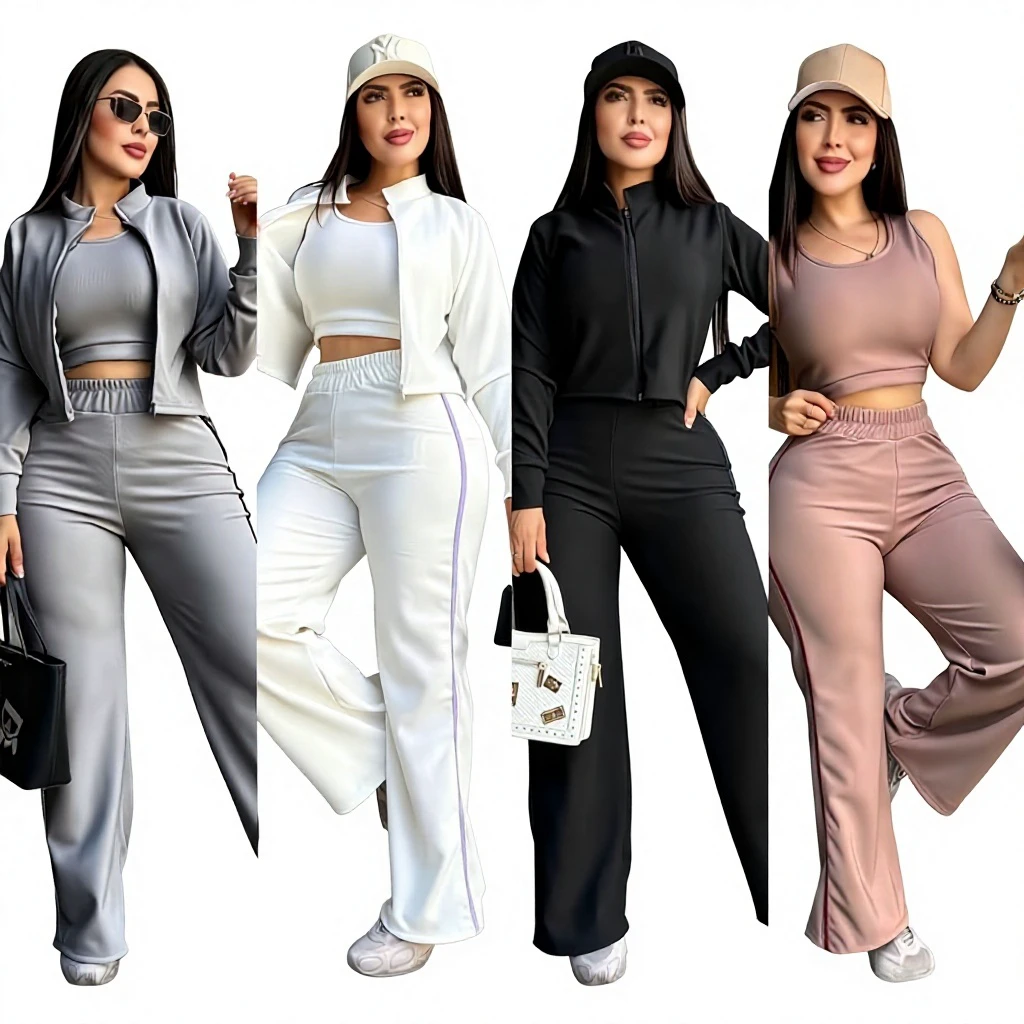 Women's Casual Loose Above-Knee Three-Piece 4-way Stretch Butt Lifting Embroidery Letter High-End Yoga Set XL Gym Clothes