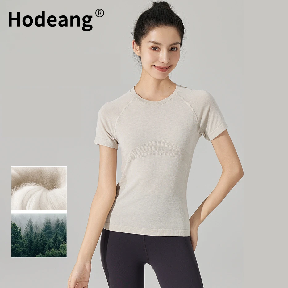 Newest Yoga Running Pilates Sports Women Tops Fitness Merino Wool Short-sleeved T-shirt