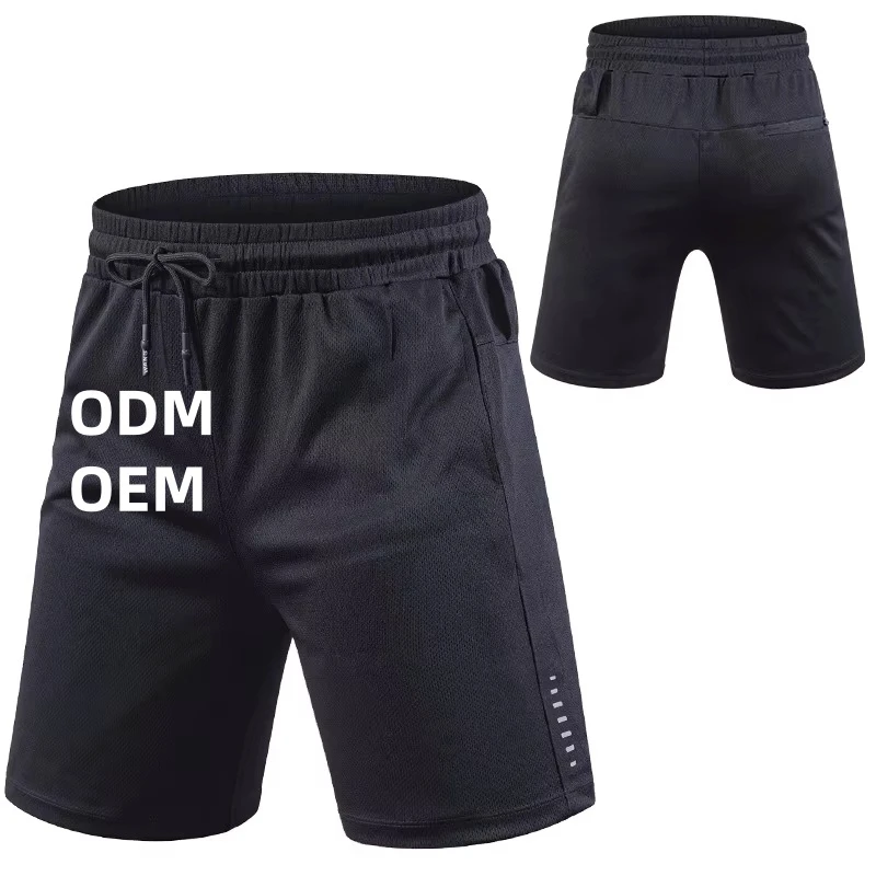 Men's Custom Black Elastic Waist Quick Dry Sports Running Shorts Casual Breathable Athletic Compression Plus Size Gym Shorts
