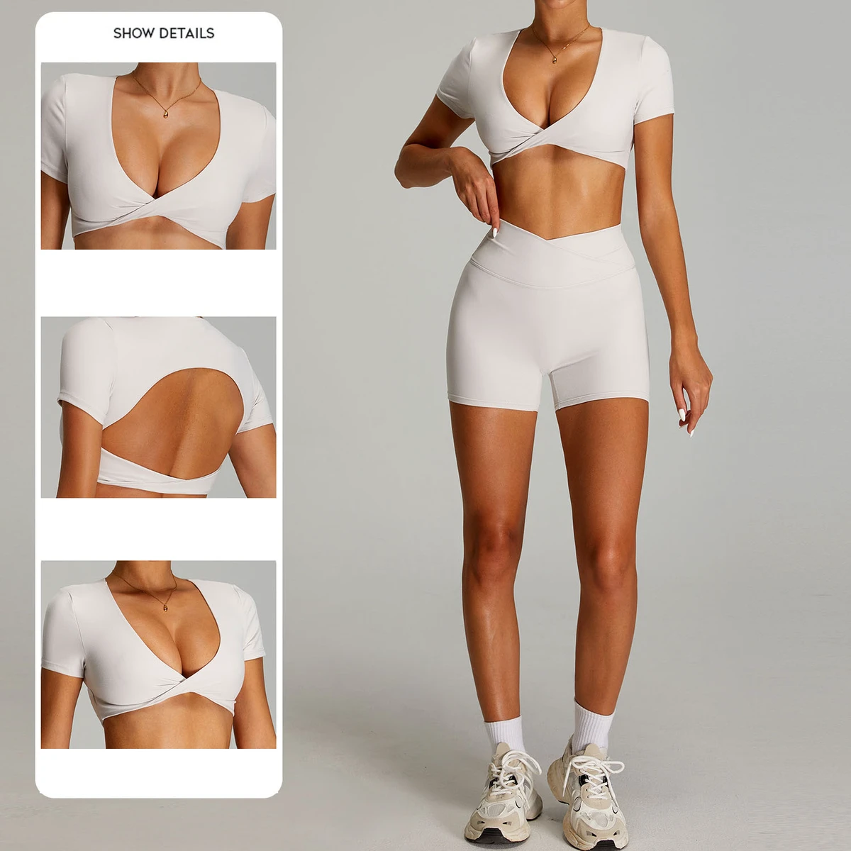 Quick-drying Backless Sports Fitness Yoga Wear Soft Sexy Fashionable Women's Sports T-shirt Outdoor Running Fitness Sports Top