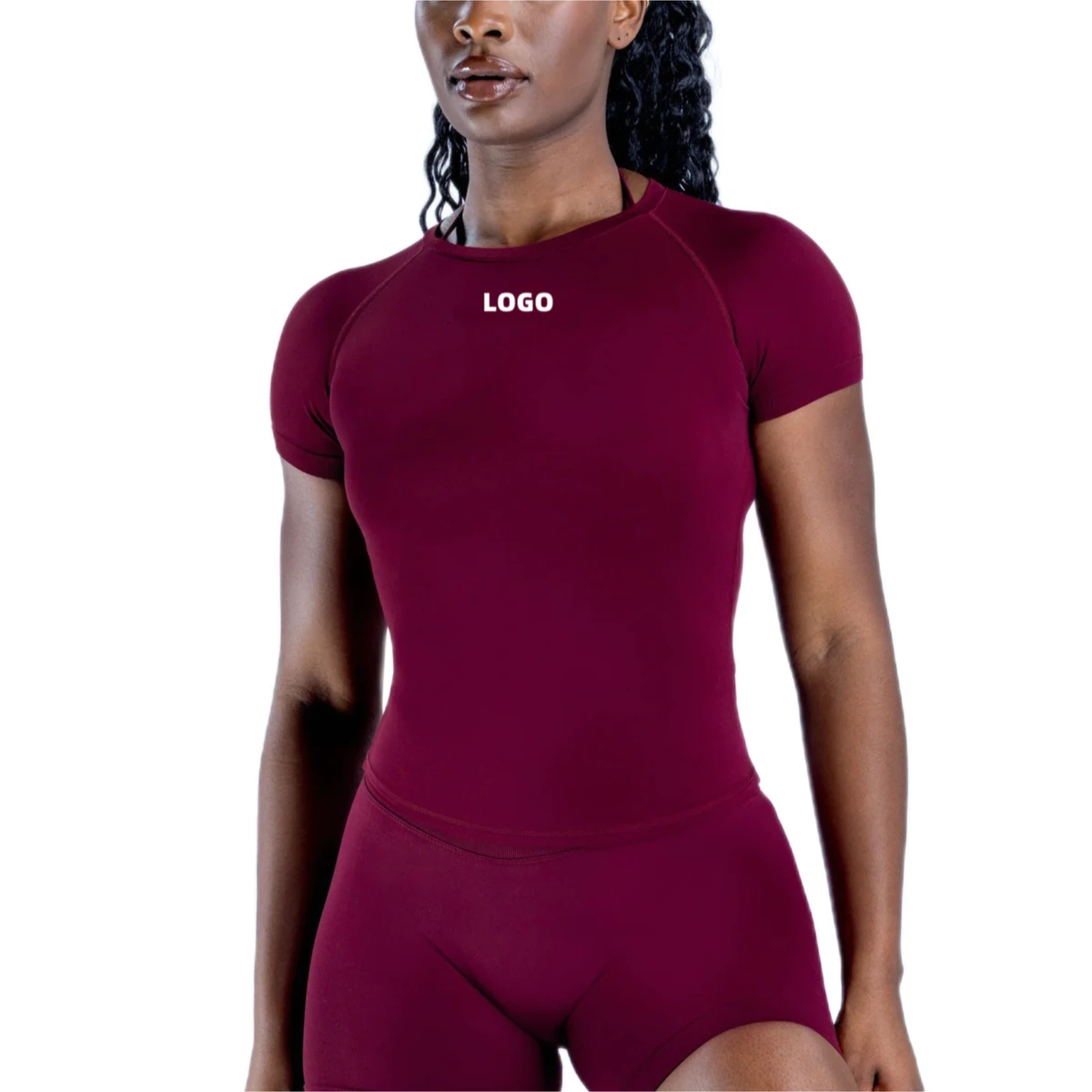 Wholesale Breathable High Elastic Solid Workout T-shirt Short Sleeve Slim Fit Tops Seamless Fitness Yoga Shirt for Women