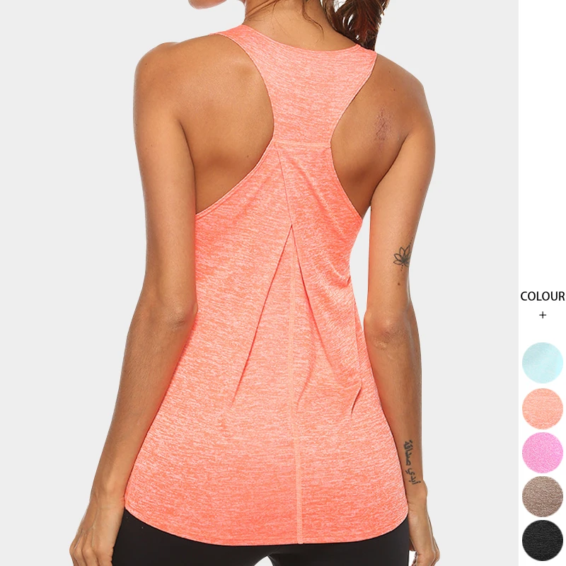 Summer Gym Quick Dry Yoga Vest Women Sports Sleeveless Top Loose Comfortable Yoga Sport Vest Training