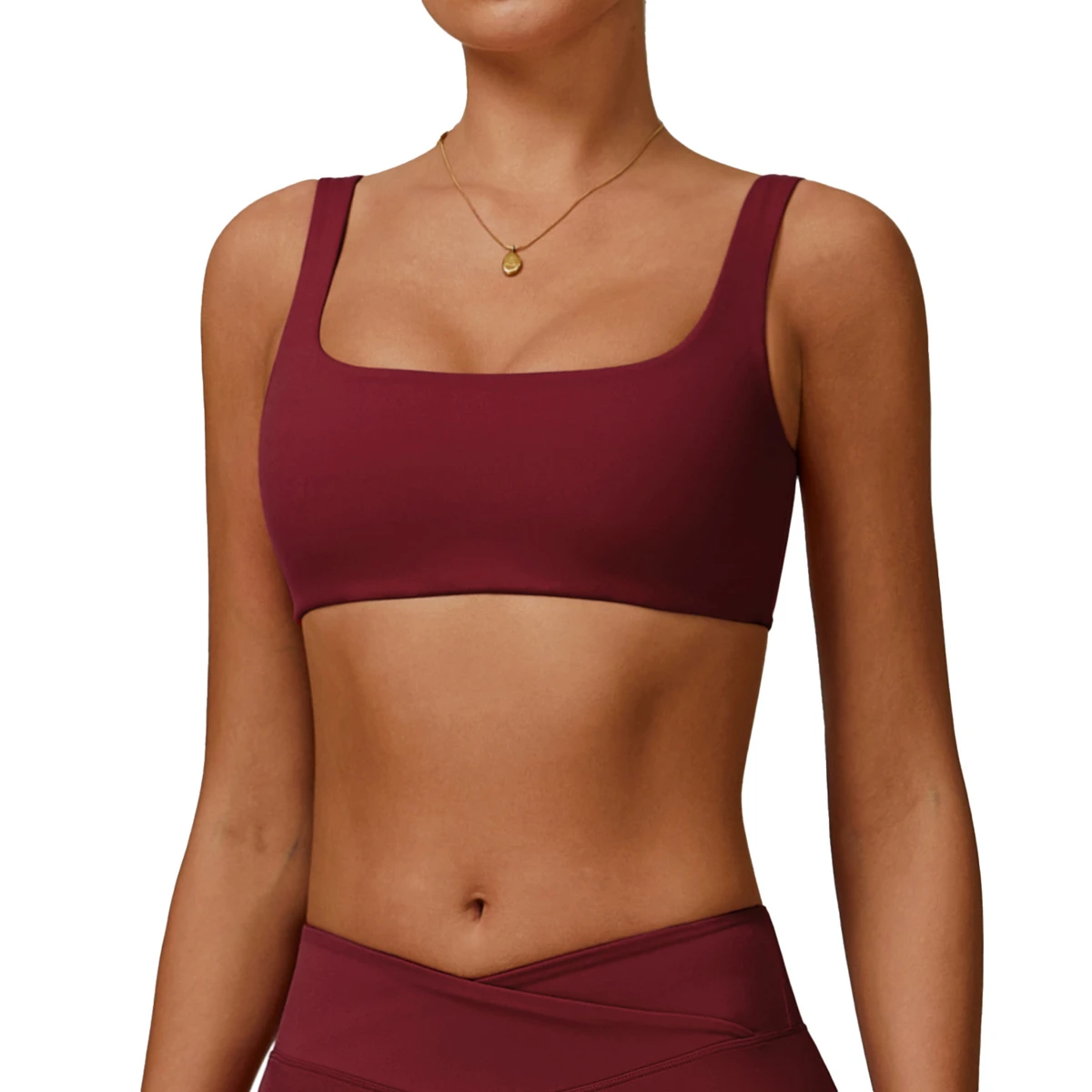 Bra Quick Dry Breathable Square Neck Gym Fitness Running Sports Bra Set Back Women's Compression Lightweight Stretchy Yoga