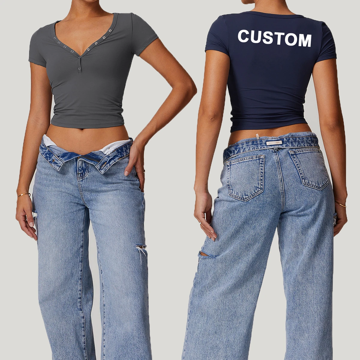 Custom logo New V-neck Design Sports T-shirts for Womens Clothing High Quality Yoga Top for Women Quick Dry Gym Tops Women